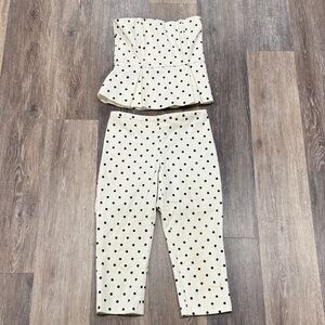 Alice + Olivia Cream and Black Polka Dot set